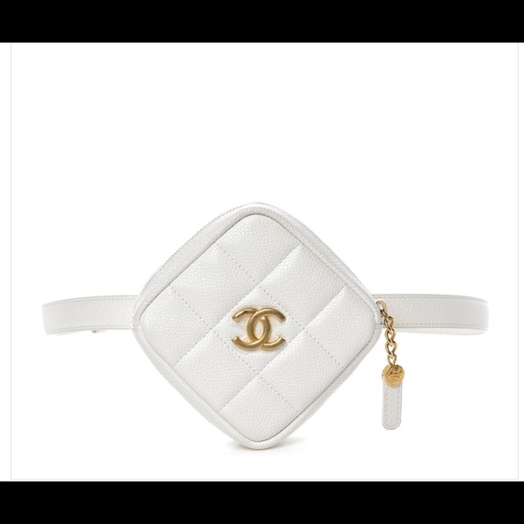 Chanel white Caviar Coin bag waist belt pouch GHW - Picture 2 of 15
